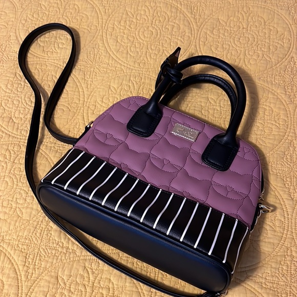 Luv Betsy plum handbag with black/white stripes. Excellent condition. - Picture 2 of 7